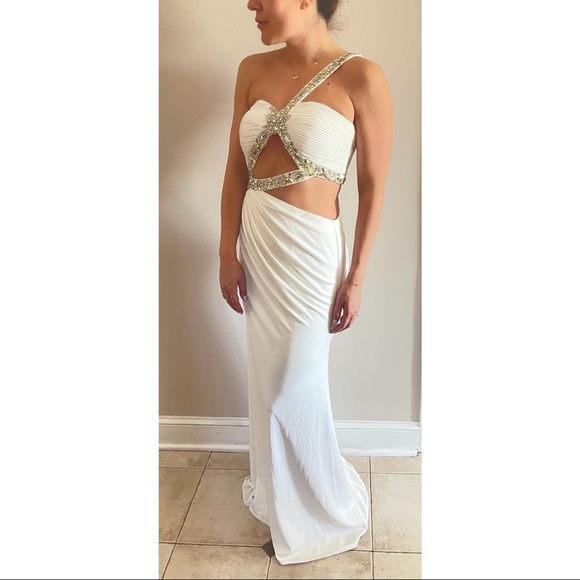 Jovani White Dress with Sequin - Picture 3 of 7